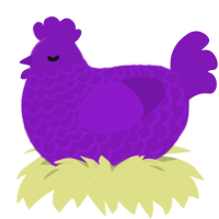 A violet chicken with a lace pattern