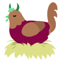 BBQ JR, a maroon and brown chicken with a head pattern