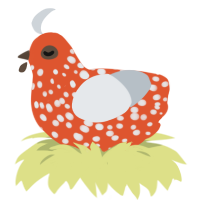 (unnamed), a vermilion and mist chicken with a speckle pattern