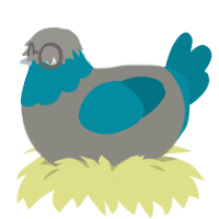 Mop, a ash and sea chicken with a head pattern
