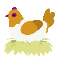 (unnamed), a white and ochre chicken with a head pattern
