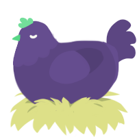 Grape, a overcast chicken with a head pattern
