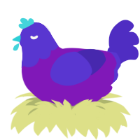 (unnamed), a violet and indigo chicken with a head pattern