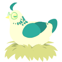 A lavender and sapphire chicken with a neck-speckle pattern