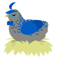 Wally, a ash and ultramarine chicken with a half-lace pattern