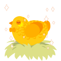 Baby Golden, a honey and ochre chicken with a half-lace pattern