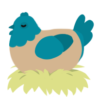 jackie, a beige and sea chicken with a head pattern