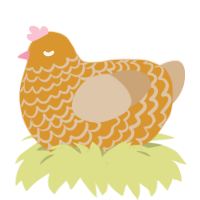 Ginkgo Leaf, a orange and beige chicken with a lace pattern