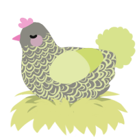 A ash and lemon chicken with a double-lace pattern