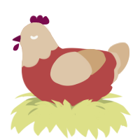 (unnamed), a red and beige chicken with a head pattern