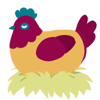 A honey and maroon chicken with a head pattern