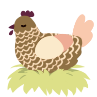 Chestnut, a grey and pink chicken with a lace pattern