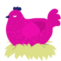 Perfectly Pink, a fuchsia chicken with a speckle pattern
