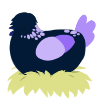Professional Hater, a tumblr and lilac chicken with a neck-speckle pattern