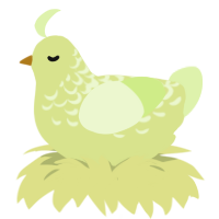 Pear, a lemon and apple chicken with a half-lace pattern