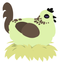 Jeepers, a apple and bark chicken with a neck-speckle pattern