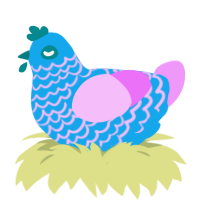 GetInto Hypnosis Mic, a sky and lavender chicken with a lace pattern