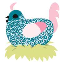 Rosea, a sea and rose chicken with a double-lace pattern