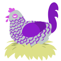 (unnamed), a silver and violet chicken with a lace pattern