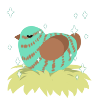mint choccy, a mint and brown chicken with a bar pattern