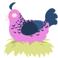 lavender night, a leaf and beige chicken with a half-lace pattern