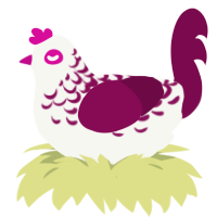 Hibiscus, a white and wine chicken with a half-lace pattern