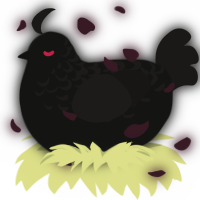 Sleep Paralysis, a black and sable chicken with a half-lace pattern