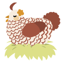 A cream and russet chicken with a lace pattern