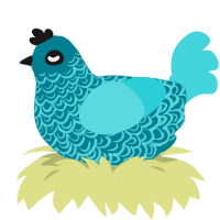 Lagoon, a sea and aqua chicken with a double-lace pattern