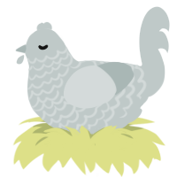 A silver chicken with a lace pattern