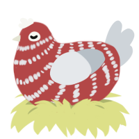 (unnamed), a red and mist chicken with a bar pattern