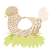 A beige and cream chicken with a lace pattern