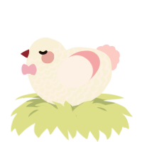 A cream and rose chicken with a lace pattern