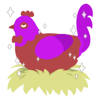 A red and amethyst chicken with a head pattern