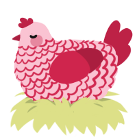 Rose, a rose and crimson chicken with a lace pattern