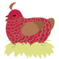 (unnamed), a crimson and brown chicken with a lace pattern