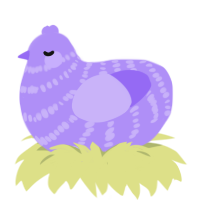A lilac chicken with a bar pattern