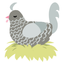 A ash and silver chicken with a lace pattern