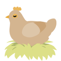 A beige chicken