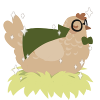 A beige chicken with a half-lace pattern