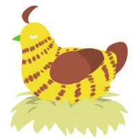 Cheeseburger, a yellow and russet chicken with a bar pattern