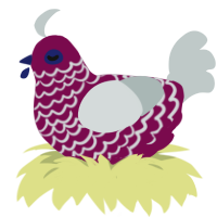 Meissa, a wine and silver chicken with a lace pattern