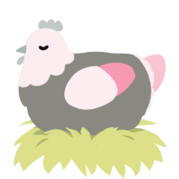 A ash and rose chicken with a head pattern