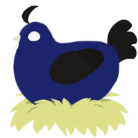 A navy and sable chicken