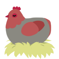 The Desolation, a ash and red chicken with a head pattern