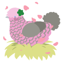 ashes, a pink and ash chicken with a lace pattern