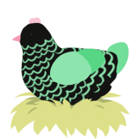 A black and spring chicken with a lace pattern