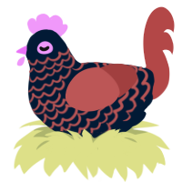 A tumblr and red chicken with a lace pattern