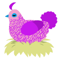 (unnamed), a pink and amethyst chicken with a double-lace pattern