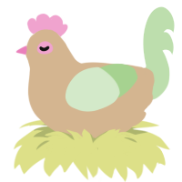 A beige and gluppy chicken
